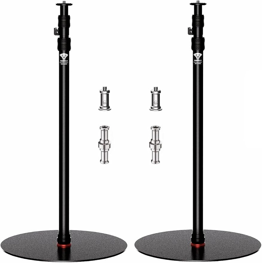 IFOOTAGE A400 Round Base Monopod Light Stand 79" 2 Pack | Aluminum Camera Floor Stand Tripod with 1/4" & 3/8" Screw Light Adapter for Camera Light Webcam Backdrop, Payload 22lb by IFOOTAGE