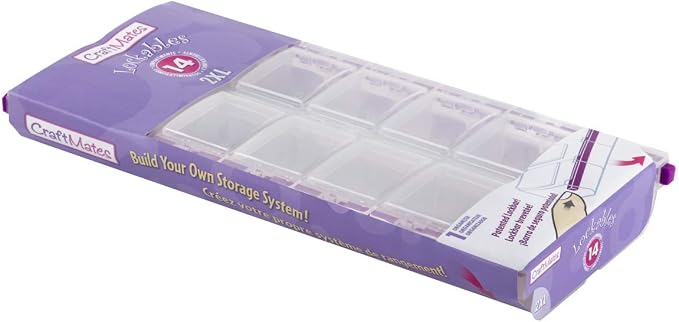 Craft Mates Bead Organizer, 14 Locking Compartments, Plastic Storage (2XL) | Clear Plastic Storage for Buttons, Pins, Jewelry, Diamond Art & Craft Supplies, Large Portable Organizer for Crafters - Image 2