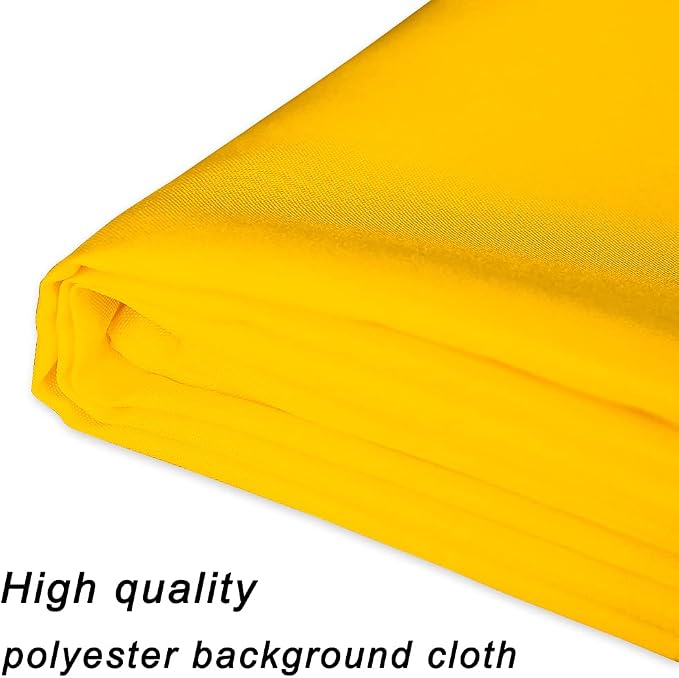 GFCC Yellow Backdrop - 8FTX10FT Yellow Photo Backdrop for Photoshoot Background for Photography Screen Video Recording Picture Background | Non-Reflective, Polyester Curtain, Easy Hang, Multipurpose Screen for Studio Photo Booth, Video Recording, Portr... - Image 4