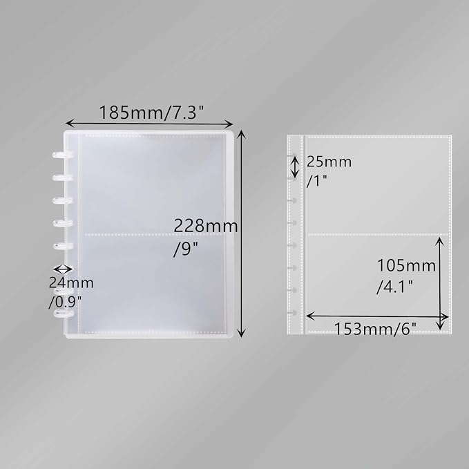 Clear Discbound Pocket Sleeves 8 Disc Sheet Protectors 20 Inner Pages PP 4x6 Pockets PET Cover Photo Card Protector Binder Album (2 Pocket - 8 Disc) - Image 3