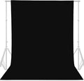 GFCC 8FTX10FT Black Backdrop Background for Photography Photo Booth Backdrop for Photoshoot Background Screen Video Recording Parties Curtain | Non-Reflective, Polyester, Easy Hang, Multipurpose Screen for Studio Photo Booth, Video Recording, Portrait,... by GFCC