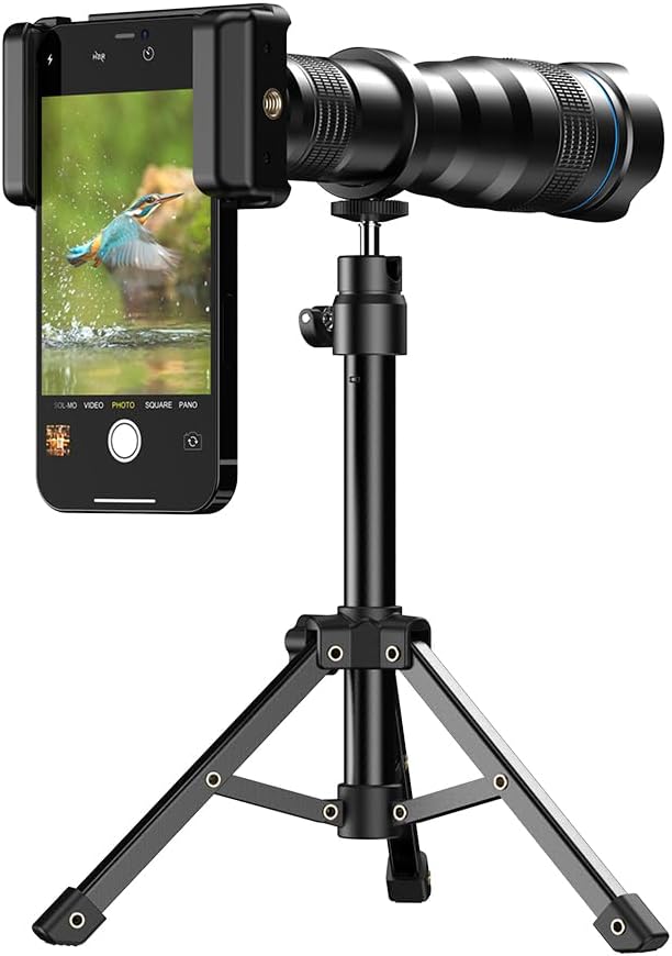APEXEL 36X Telephoto Lens with Tripod – Pro Telephoto Camera Lens | for Iphone, Samsung, Pixel, and More – Optical Zoom Captures Faraway Buildings, Mountains, and Wildlife in Crisp Detail by Apexel