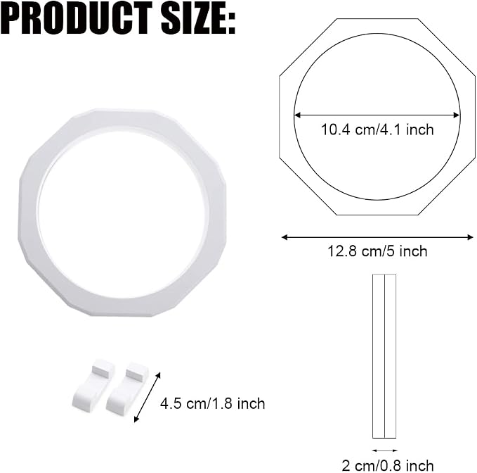 4 Pcs Octagonal Shape 3D Floating Display Case Frame Display Holder Stands Inner Round PE Film Storage Box for AA Coin Jewelry Challenge Coin Medal Antique 5 x 5 inch Black and White - Image 3