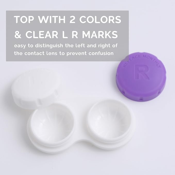 DEWSENSI Contact Lens Case, Empty Contact Lens Cases Box Holder Container for Storage, Travel, Daily Home Use (Black, 3 Pack) - Image 3