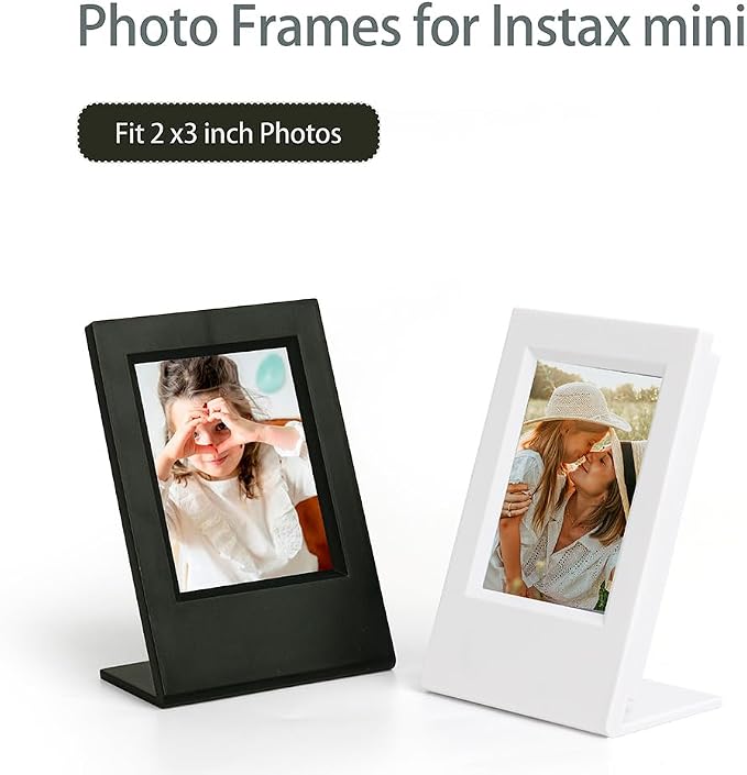 Orga'Neat 2x3 Mini Photo Frame w/Storage Case for Instax Mini Film Evo/12/11/Liplay/Se/Link 3/41/40/99/90/7+ Photos, Polaroid Small Wallet Size Picture Desk Display for Home & Office -2 Set - Image 2
