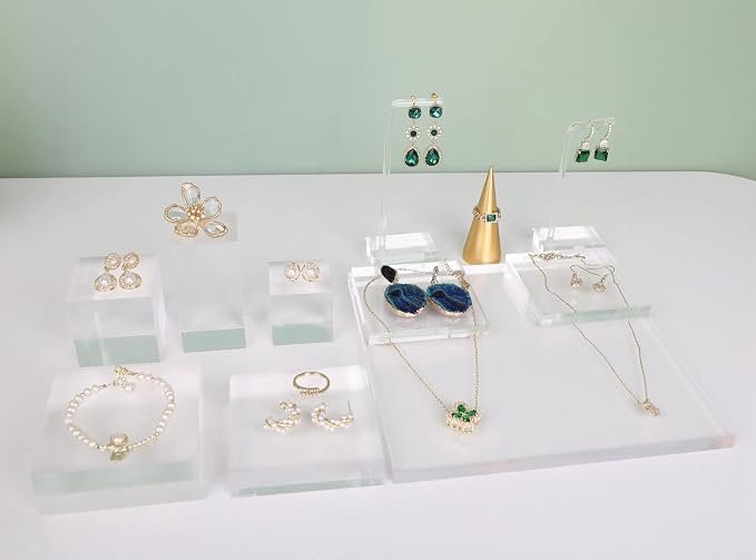 3pcs clear earring stand jewelry display for show, acrylic earring holder hanger for women, small earring jewelry display for selling Photo【Acrylic Earring L Stand-3pcs 】 - Image 3