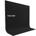 10X12ft Black Backdrop, LCUIRC Photo Backdrop Curtain Polyester Background for Portraits Pet Photoshoot and Birthday Party Halloween Decoration by LCUIRC
