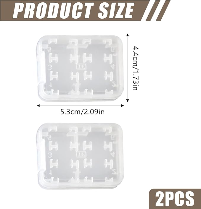 2 Pack SD Card Storage Case – 8-in-1 Hard Plastic Holder for Micro SD/SDHC/TF/MS Cards – Compact, Reusable Memory Card Organizer (Cards Not Included) - Image 2