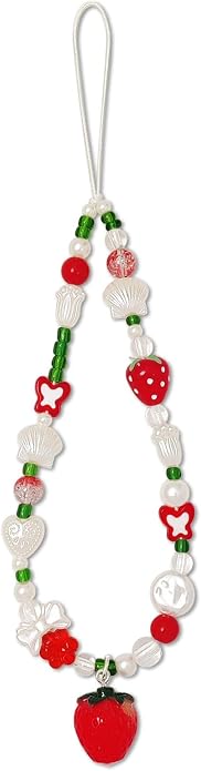 cioatu Phone Charms Cute Cherry Butterfly Cell Phone Lanyard Strap Wrist Strap for Bag Airpods Camera Pendants Decor by Unknown