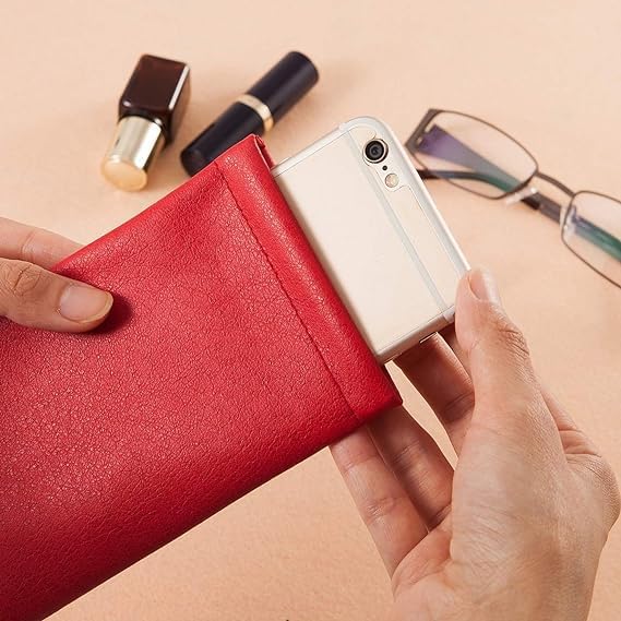 TRIUMPH VISION Eyeglass Case Glasses Case Soft Sunglass Pouch Sleeve 3 Pack | Slim Lightweight Alternative to Bulky Case, Leather Lined Protect Lens, Squeeze Easy to Use, Stylish Portable for Daily Use - Image 7