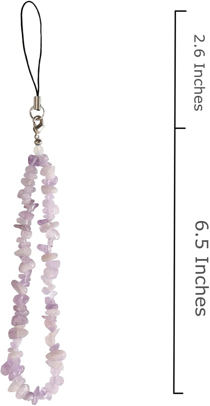 Phone Charms Chain Strap CelllPhone Lanyard Wrist Strap Natural Gem Stone Charms for Phone Women Girls(3) - Image 4