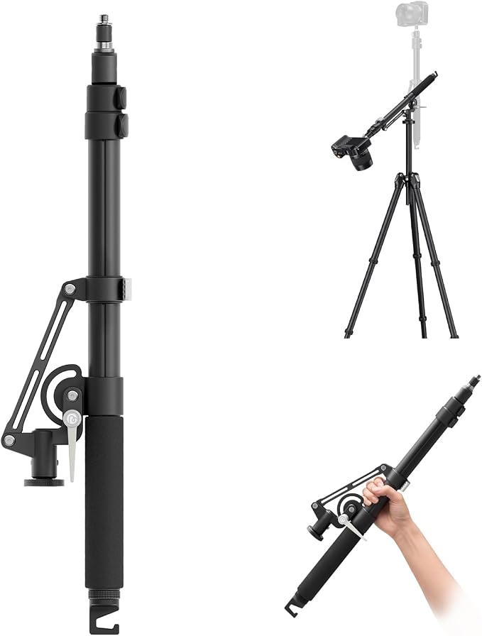 ULANZI TH09 52.7" Camera Boom Arm Light Stand Tripod Extension Bar | Extends 22.8-52.7" | 0°-135° Tilt for Overhead Filming | Dual 1/4" & 3/8" Spigot | Sturdy 11lb Aluminum Alloy Support by ulanzi
