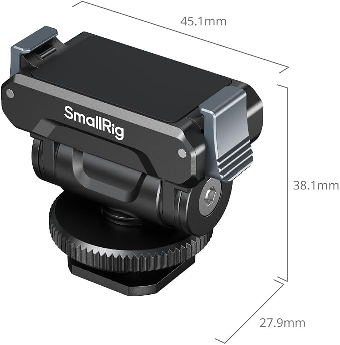 SMALLRIG Cold Shoe Adapter Mount for DJI Osmo 360 / Action 5 Pro / 4/3 | Quick release mount, 180° tilt adjustable, cold shoe adapter for DJI Osmo 360, Action 5 Pro/4/3 - Image 9