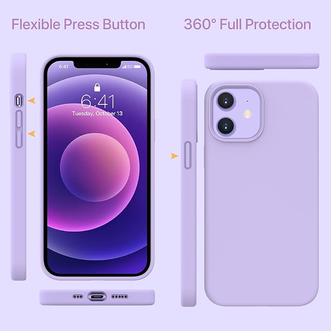 Miracase Silicone for iPhone 12 Case and iPhone 12 Pro Case, Violet | Liquid Silicone Gel Rubber Shockproof Drop Protection Phone Case for iPhone 12/12 Pro 6.1 inch - Image 6