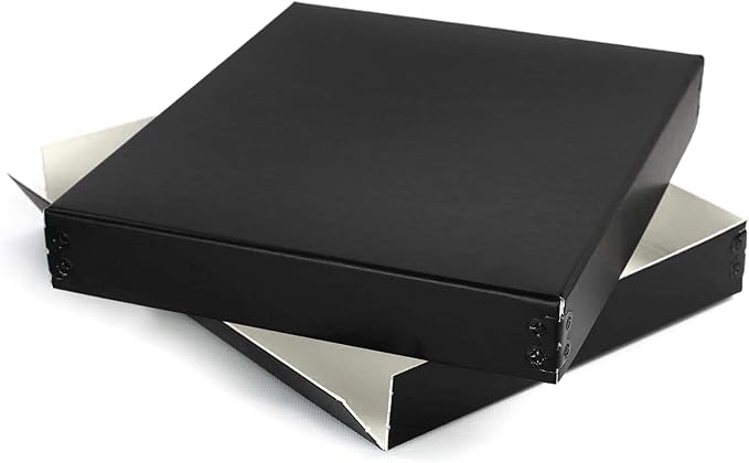 Lineco Drop Front Archival Storage Box, 8.75x10.75x1.5 in, Black, 2 Pack | Acid-Free with Metal Edge, Preserves Picture Longevity, Organize Photos, Newspapers, Prints, Documents, Crafts, DIY - Image 7