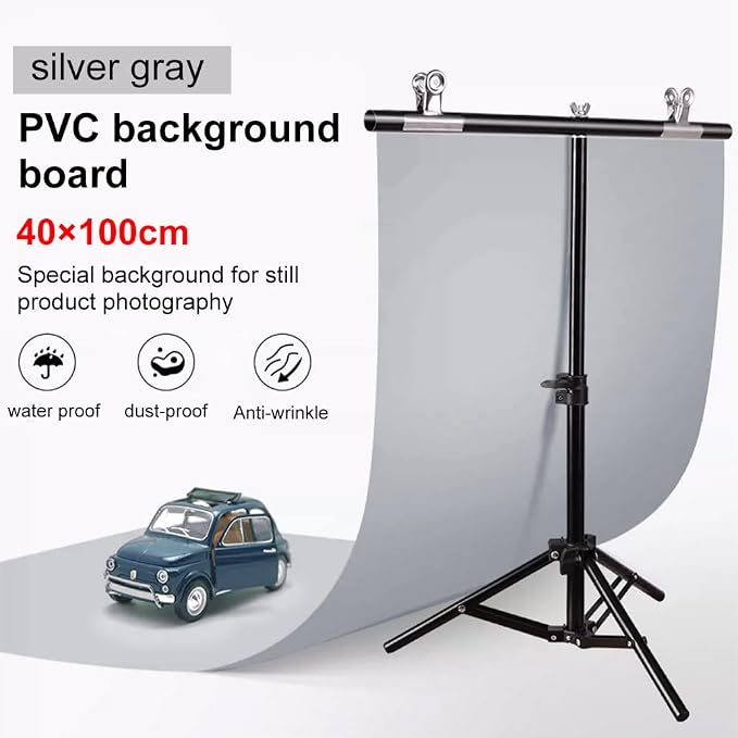 BENECREAT Gray Photography Backdrop Display Board, 15.7x39.3inch Matte PVC Vinyl Photo Backdrop for Tabletop Product Photography and Crafts, 0.5mm Thick - Image 4