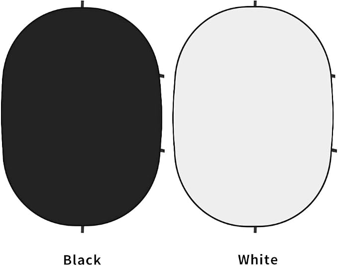 5x6.5ft Double-Sided Pop Up Backdrop, Matte Black & White Wrinkle-Resistant Collapsible Background with Carry Bag, Portable Reflector for Photography, Live Streaming, Video Calls, Headshots - Image 2