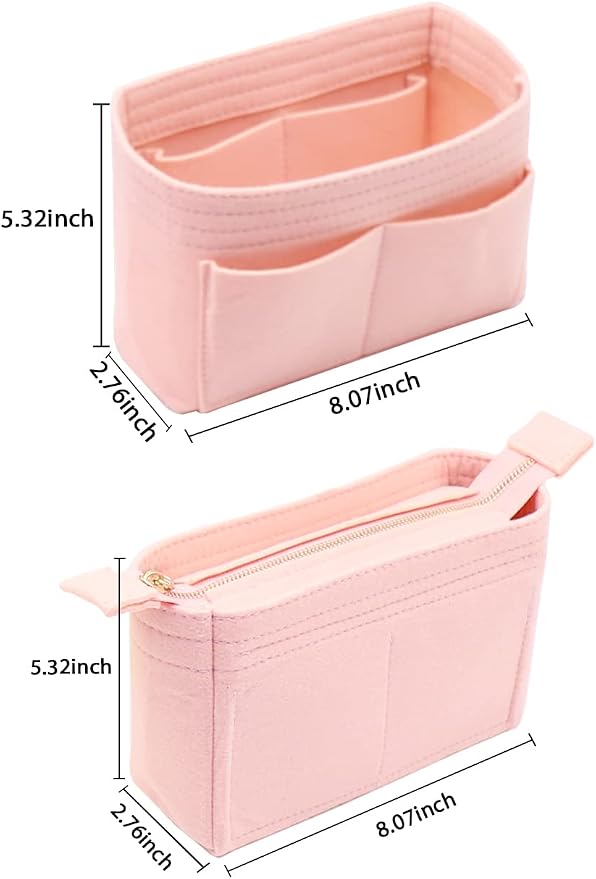 LEXSION Organizer,Bag Organizer,Insert purse organizer with 2 packs in one set fit NeoNoe Noé Series perfectly Pink - Image 2