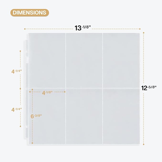 Dunwell 12x12 Scrapbook Page Protectors, 4x6 Photo Sleeves for 3 Ring Binder, 25-Pack Vertical Photo Album Refill Pages, Holds 300 Pictures, 13-1/8" x 12-5/8", Fits 12x12 3-Ring & D-Ring Albums - Image 3