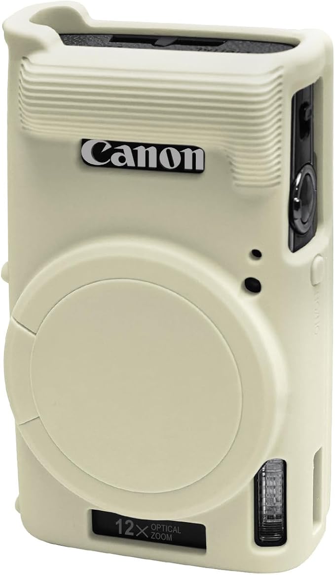Easy Hood Camera Case for Canon ELPH 360/IXUS 285 HS/IXY 650 Camera,Beige | With Removable Lens Cover,Soft Silicone Protective Case,Anti-Scratch,Dustproof,Shockproof,Enhanced Grip,Camera Accessories by EasyHood