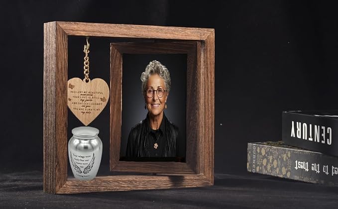 DB Memorial Picture Frame Fits 4''x6'' Photo and 2.6 Inches Silver Medium Urns for Human Ashes Keepsake，Mini Cremation Urn and Memorial Photo Frame Set for Loss of Loved One Sympathy Gift - Image 5