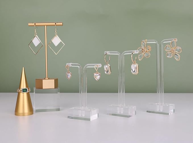 3pcs acrylic T bar earring display stand for show, retail hanging earring holder for online business, transparent jewelry Photography Props【Acrylic Earring T Stand-3pcs 】 - Image 5