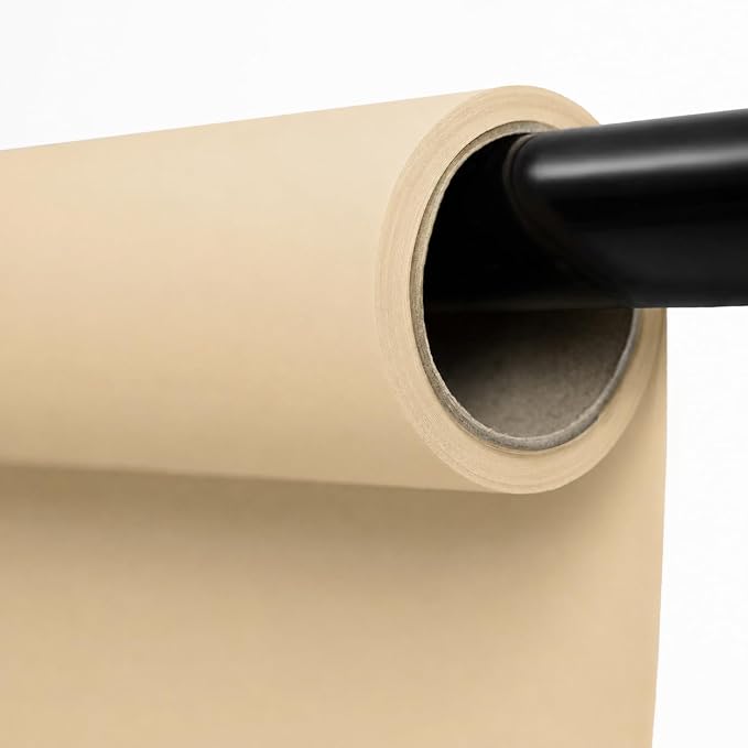 Kate Seamless Paper Backdrop for Photography Beige Cream Backdrop Paper (53''x16.4' Ivorine) by KateBackdropforPhotography