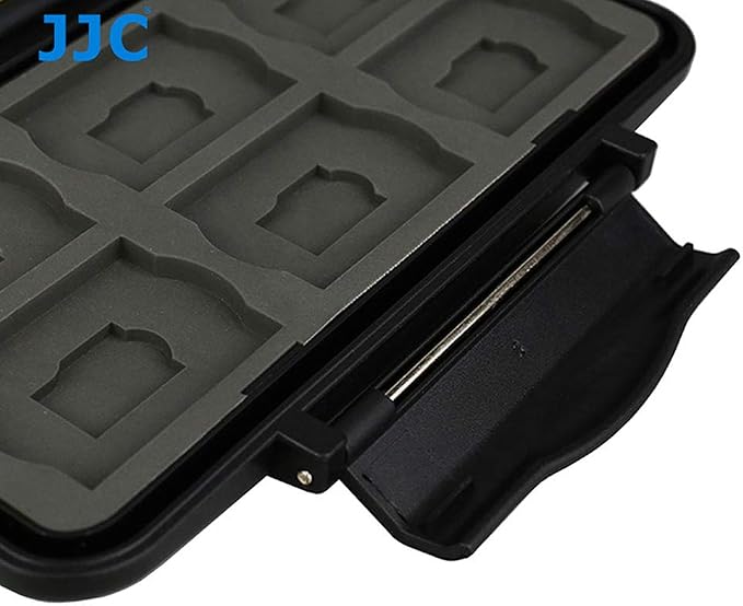 JJC MC-SDMSD24 Ruggard SD Card Case, Micro SD Card Case, Water-Resistant Case for SD Micro SD Cards, Rubber Sealed Ergonomic Locking Easy Carrying Memory Card Case Fits 12 SD 12 Micro SD Cards - Image 6