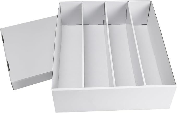 RLAVBL 1 Pack 3600 Count Trading Card Storage Box, Card Boxes 4 Row | Cardboard, 16 Dividers, for Sports, MTG, TCG, Toploader by RLAVBL