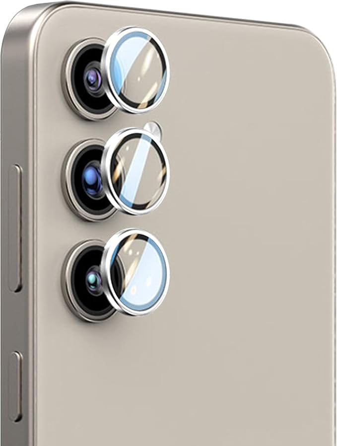 Camera Lens Protector for Samsung Galaxy A54, Silver | AR+AF, 9H Tempered Glass, Individual Metal Ring, Anti Glare, Fall Protection, Camera Screen Cover by TENOC
