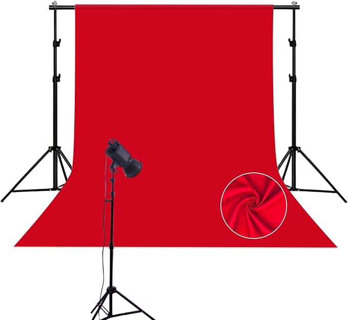 Red Photography Backdrop for Photoshoot, 10x10 Ft Polyester Photo Backdrop Curtains, Red Backdrops Screen for Photo Studio, Video, Content Creators, Birthday Parties Background by Unknown