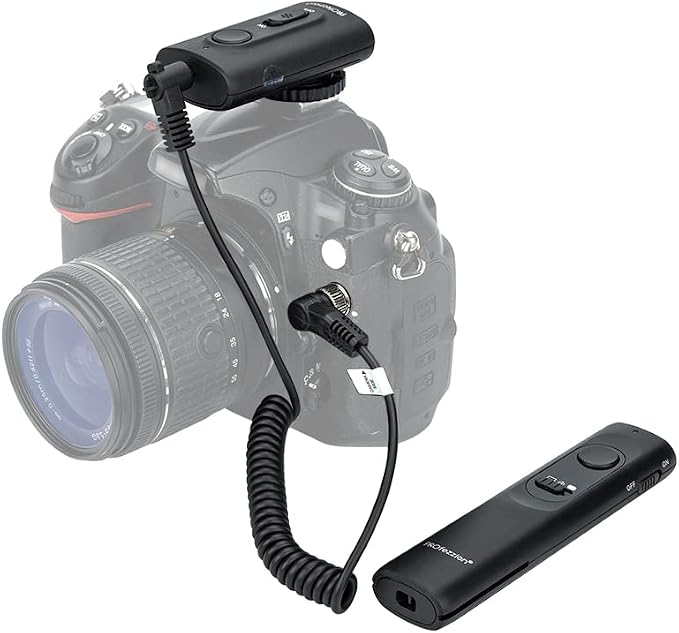 PROfezzion 164ft Remote Shutter Release Wireless for Select Nikon Cameras | for Nikon Z8 Z9 D850 D500 D5 D810 D810A D800 D700 D4s D4 D3 D3s D3X D2H D2X D2Hs D2Xs, AAA Battery, Tripod Clip by PROfezzion