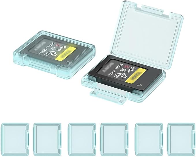 6 Pcs CFexpress Type-A Card Holders Storage Cases with Label Stickers | 6Pcs independent cases, specially for CFexpress Type-A cards, dustproof anti-scratch protection, adhesive Label by KIWIFOTOS