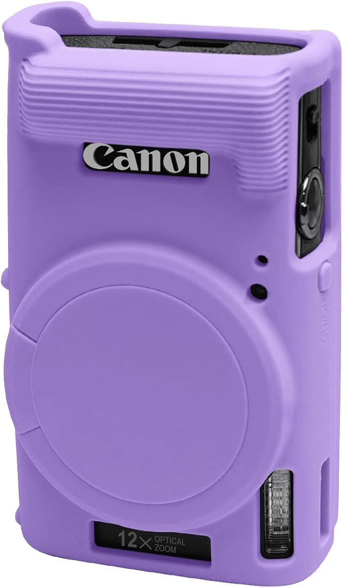 Easy Hood Camera Case for Canon ELPH 360/IXUS 285 HS/IXY 650 Camera,Purple | With Removable Lens Cover,Soft Silicone Protective Case,Anti-Scratch,Dustproof,Shockproof,Enhanced Grip,Camera Accessories by EasyHood