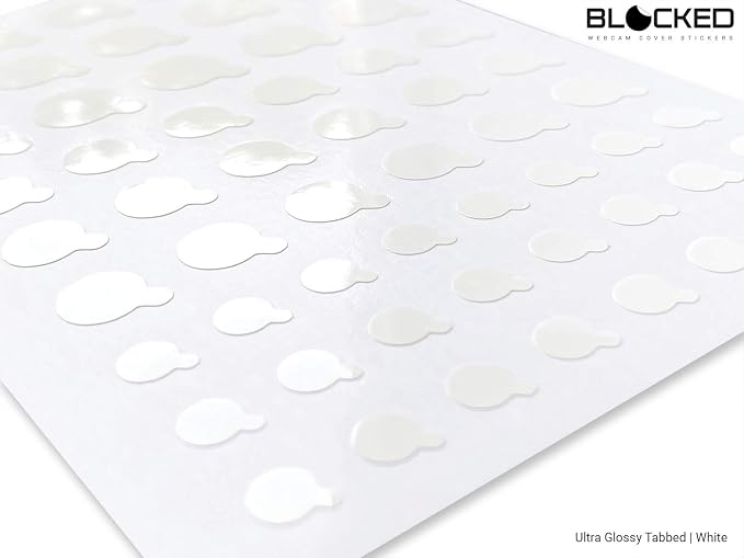 The Original Vinyl Webcam Cover Stickers | Restickable & Stackable Privacy Covers | for All Camera-endable Devices | 3-Sizes | 57 White Tabbed (Ultra Glossy) - Image 3