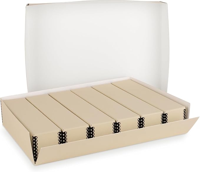 Golden State Art, Archival Slide Storage Box, Tan, 15.5"x11.5"x3" | Acid-Free Metal Edge Organizer With 6 Inner File Cases, Holds Up to 840 Films, For Storing Photos and Negatives - Image 8