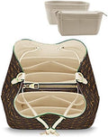 LEXSION Organizer,Bag Organizer,Insert purse organizer with 2 packs in one set fit NeoNoe Noé Series perfectly Beige by LEXSION