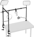 NEEWER Overhead Camera Mount Rig with Dual Ball Head Super Clamp/Phone Holder/C Clamp for Desktop Top Down Shots, Metal Multi Device Mount Platform for Photography Live Streaming Video Making, NK003 by Neewer