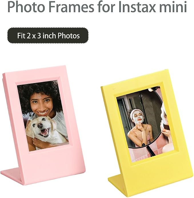 Orga'Neat 2x3 Mini Photo Frame w/Storage Case for Instax Mini Film Evo/12/11/Liplay/Se/Link 3/41/40/99/90/7+ Photos, Polaroid Small Wallet Size Picture Desk Display for Home & Office -2 Set - Image 2