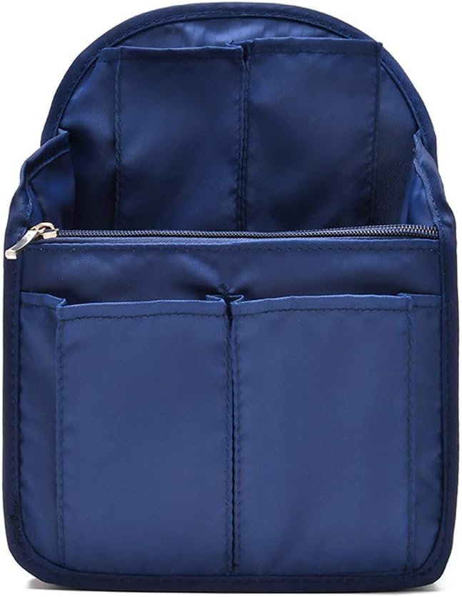 HOYOFO Mini Backpack Organizer Insert Small Bag Divider for Rucksack Purse Lightweight Nylon Shoulder Bag Organizer Insert, Navy Blue by HOYOFO