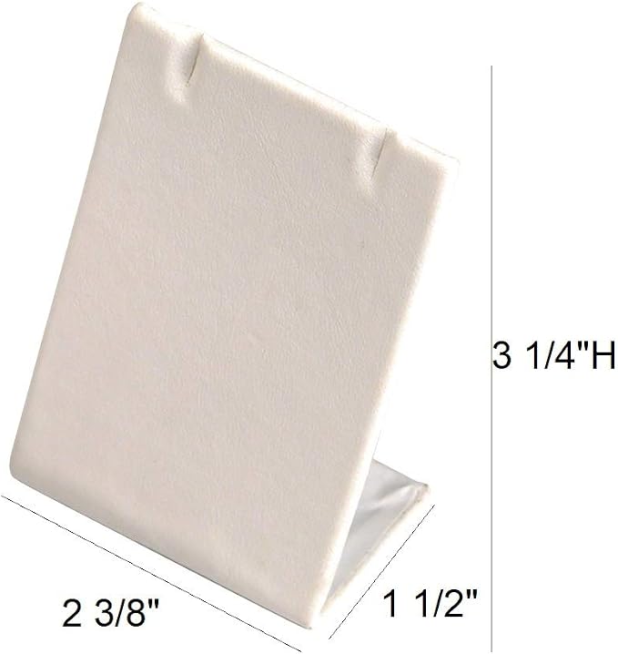 888 Display USA, Inc 6 Pieces White Leatherette Leaning Earring Stands/Jewelry Displays 3.5 Inches Tall (White Leatherette, 6) - Image 2