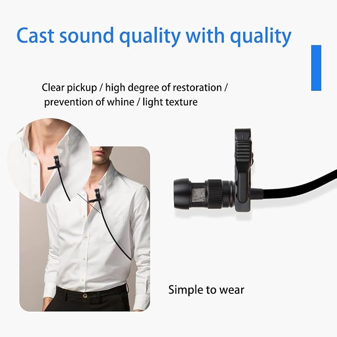 YXG Lavalier Microphone Lapel Microphone, Heart Shaped Directional Condenser mic Compatible with Shure Wireless Bodypack Transmitter, with 1.45m Cable Mini XLR 4 Pin TA4F Plug - Image 4