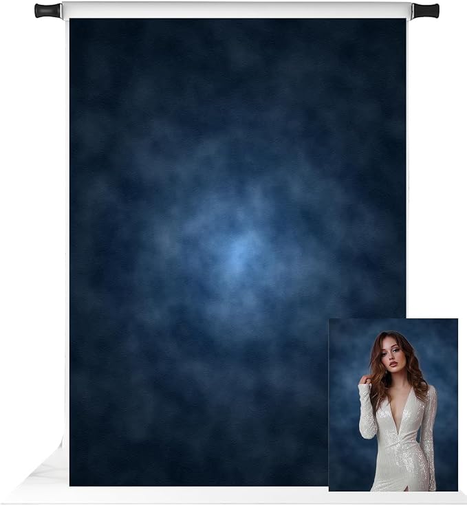 Kate 6.5x10ft Dark Blue Abstract Photography Backdrop Abstract Textures Background Old Master Blue Photo Backdrops by KateBackdropforPhotography
