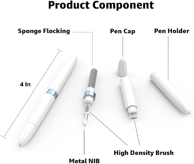 Dual-Brush Earbud Cleaning Pen | 4-in-1 Pro Kit for Precision & Durability, Tool Compatible with Airpods, Galaxy Buds, All Wireless Headsets -Blue - Image 6