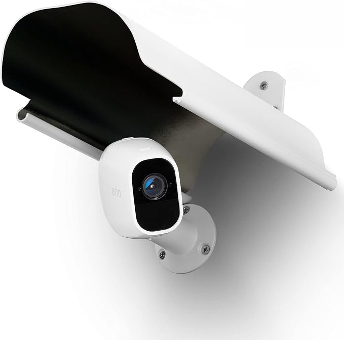 Uogw Sun Rain Shade Camera Cover Shield Works for Blink XT,XT2,(3rd Gen) XT3,XT4 (4th Gen),Arlo,Arlo Pro,WyzeCam,Nest,Ring,Protective Roof for Outdoor Security Cameras, Aluminum Alloy Material-White by UOGW