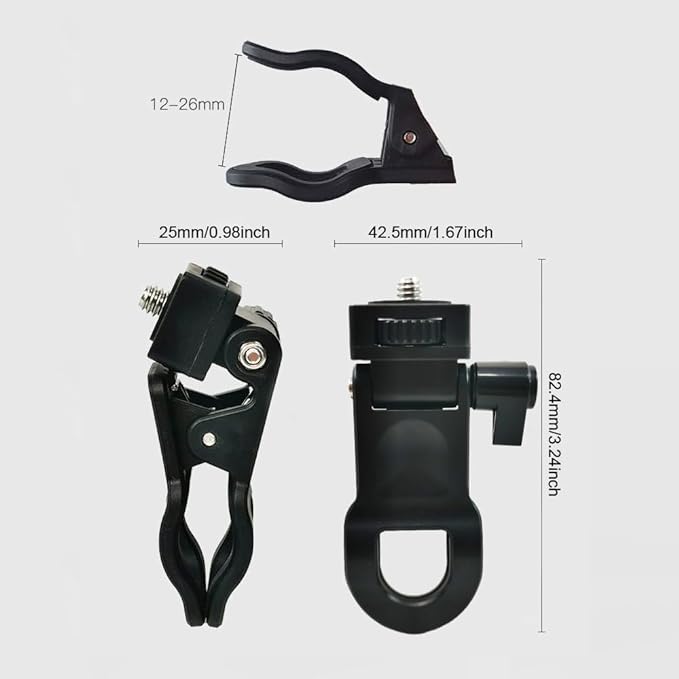 2 Pack Monitor Camera Mount Clamp Clip Screen LCD Display Top Fill Light Flash Holder Webcam Stand with 1/4 Screw Universal Connector for Phone Tripod Tablet Video Live Stream - Image 2