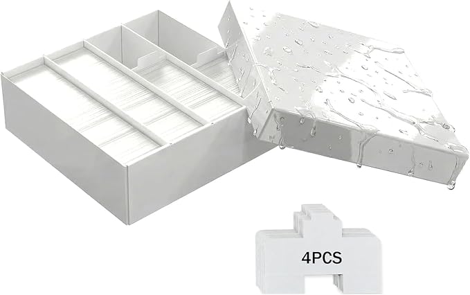 Card Storage Bbox, 4 Row Card Box for Standard Card with Card Stoppers 1Pcs | 4 Row Cardboard Storage Box for Standard Card Laminated Cardboard Surface Card Stopper by XRACV