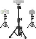 Webcam Tripod Stand Extendable Desktops Tripod for Camera/Phone/Webcam, Desk Tripods Webcam Mount Holder Compatible with Logitech Webcams C925e C922x C922 C930e C930 C920 C615 /iPhone/Ring Light by JCWINY