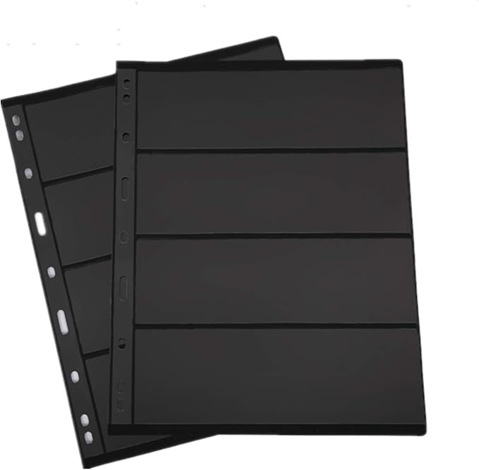 MUDOR Stamp Pages for Stamp Collection Album Binder Book, 10 Sheet 4 Rows | Stamp Sleeves 4 Pocket for Collectors ,Stamp Collecting Sheets Supplies,Professional Pack - Image 2