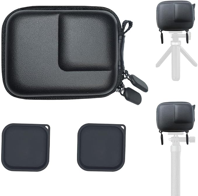 ULBTER Bag Case for Insta360 Ace Pro Camera + Rubber Lens cap [1+2 Pcs] | Mini Hard Bag for Insta 360 Ace Pro Carrying Storage box Accessory + 2 Silicone Lens Cove by ULBTER